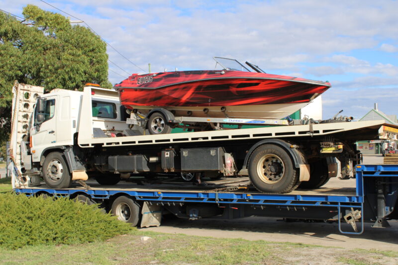 Glaxtron ski boat transported frpm Perth to Melbourne