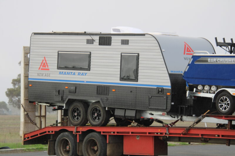 Manta Ray Newage caravan transported to Darwin